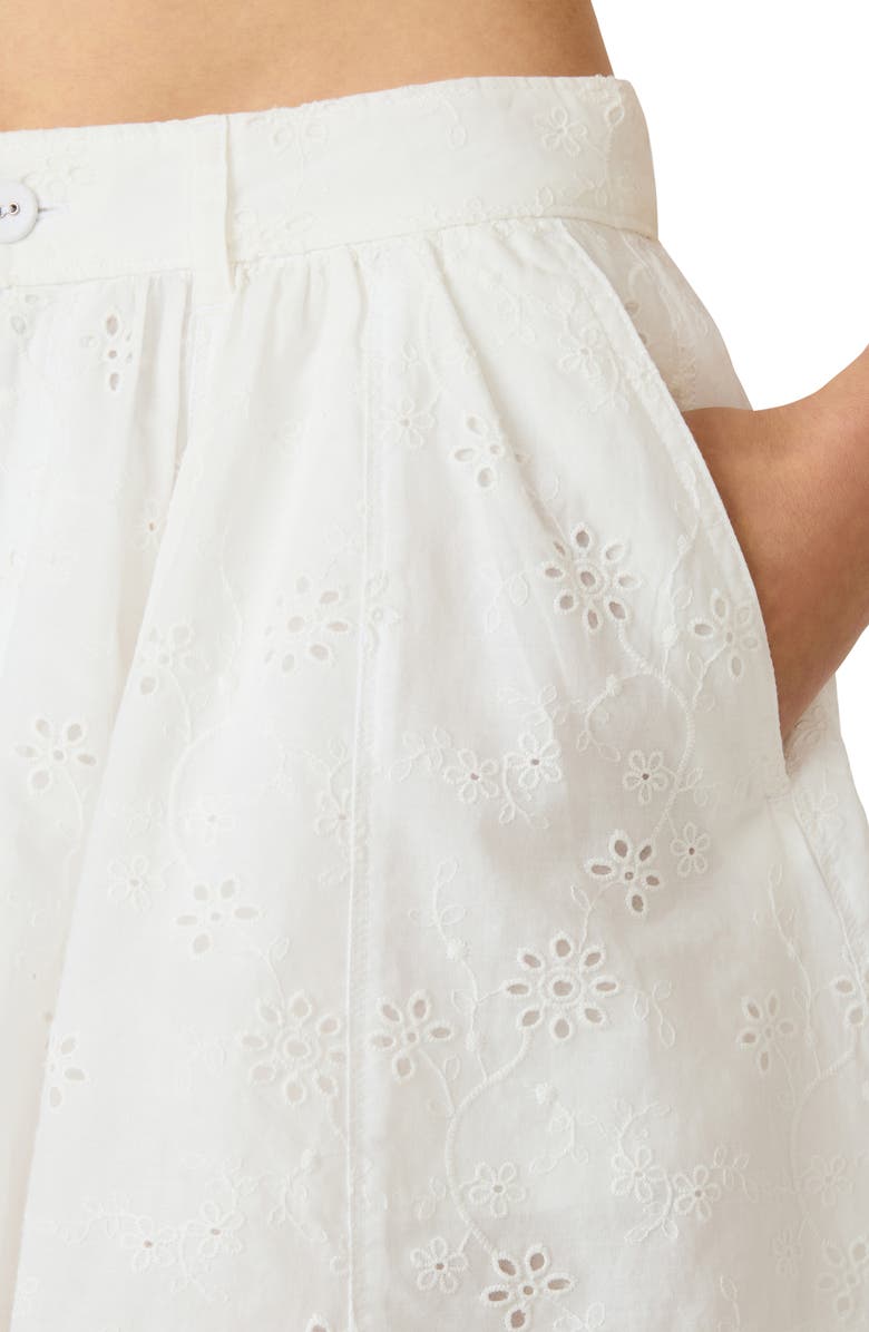 Steve Madden Vanny Floral Eyelet Cotton Miniskirt, Alternate, color, White