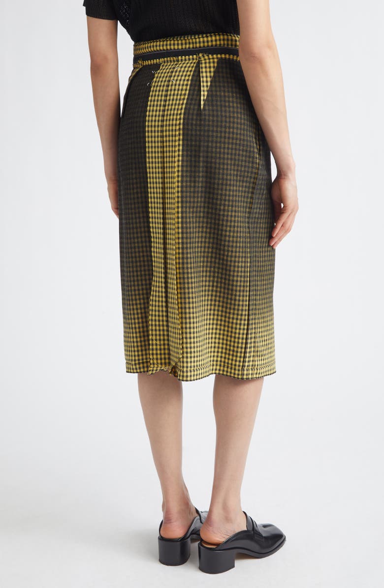 Maison Margiela Check Deconstructed Skirt, Alternate, color, Yellow/ Black