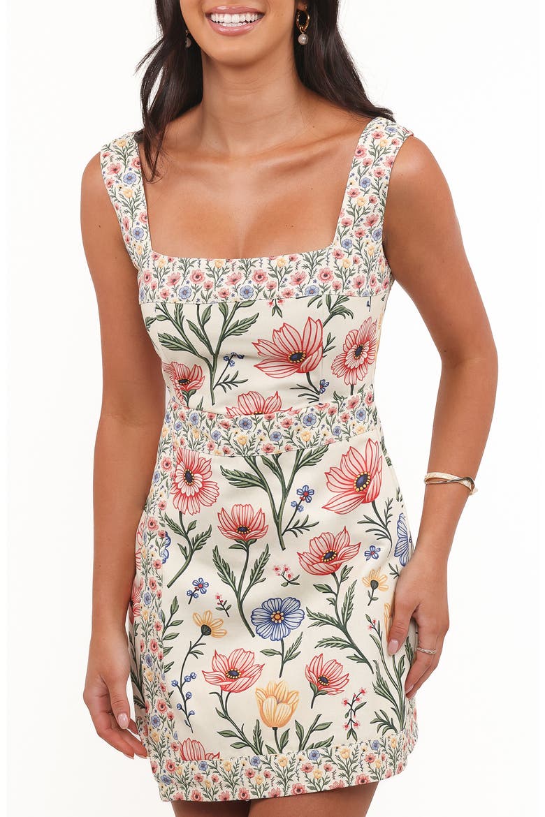 Rinna Floral Cotton Minidress, Alternate, color, PASTEL FLORAL