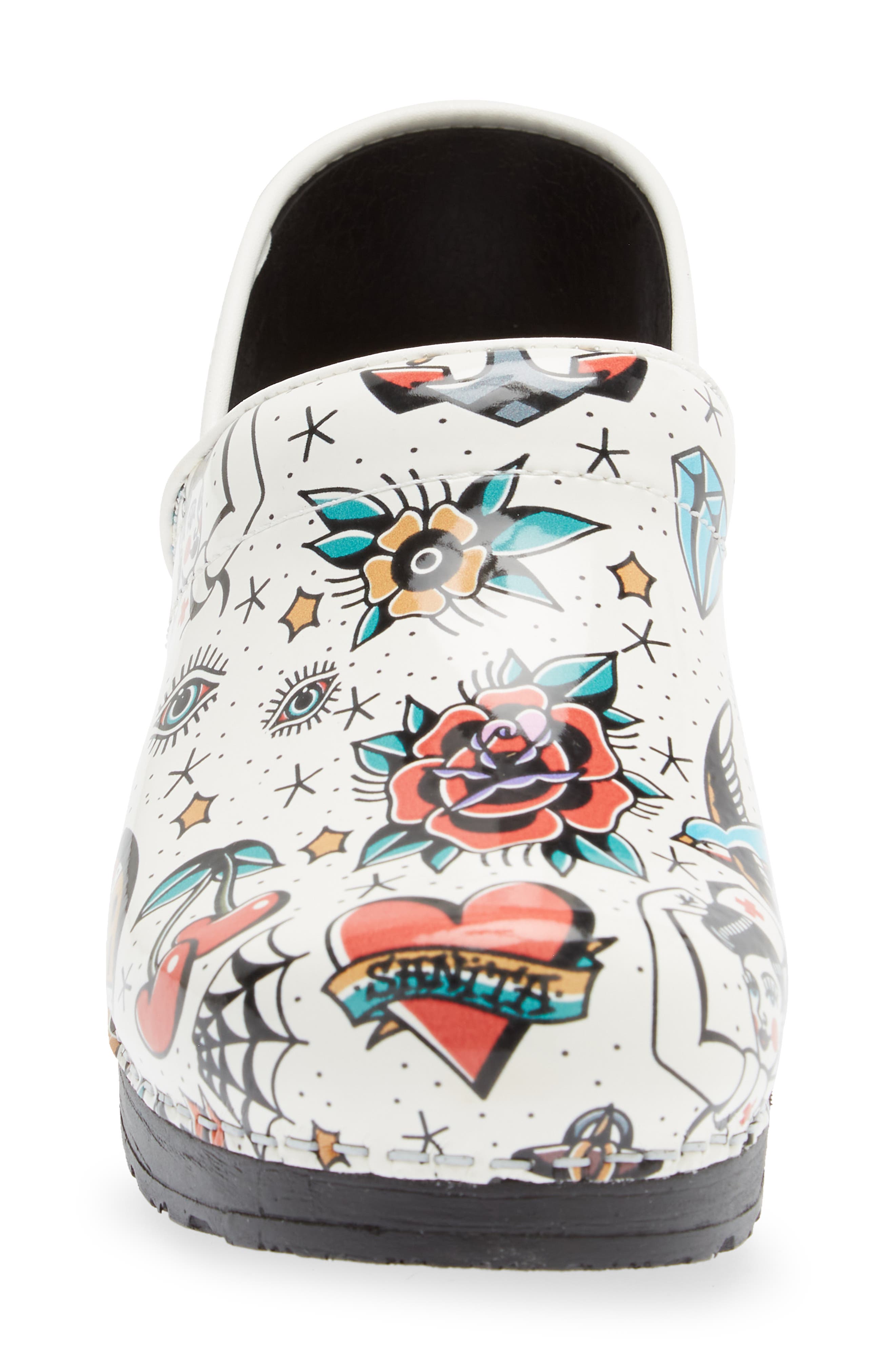 Sanita Rockabilly Print Clog, Alternate, color, 001 White