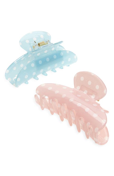 Assorted 2-Pack Polka Dot Claw Clips
