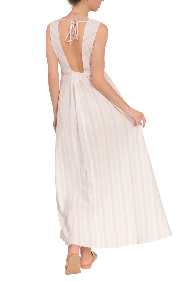 Amelia Stripe Cotton Nightgown, Alternate, color, STAWBERRY STRIPE