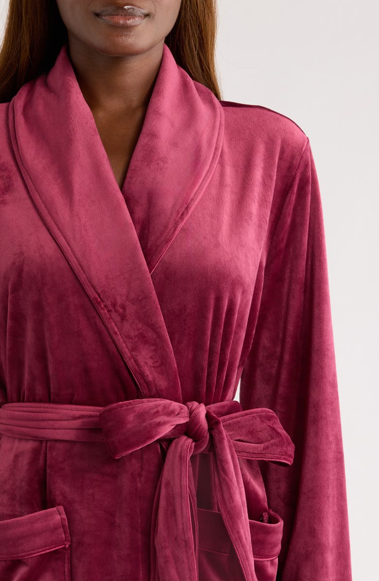 Nordstrom Luxe Velour Robe, Alternate, color, Burgundy Rhode