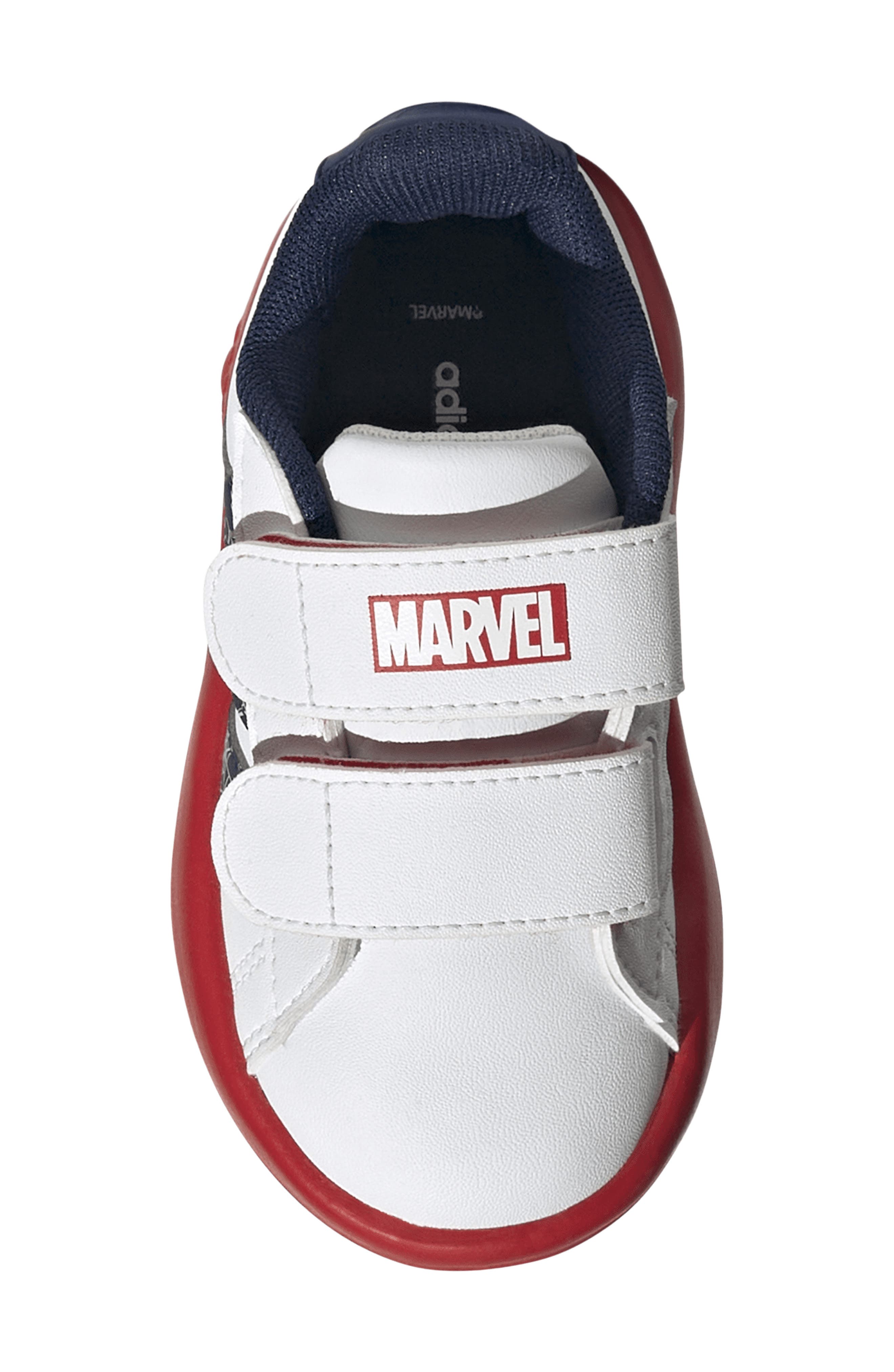 Kids' x Marvel Spider-Man Grand Court Sneaker, Alternate, color, WHITE/ DARK BLUE/ RUBY
