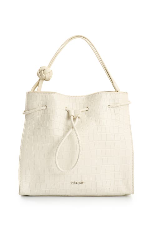 Embossed Leather Bowling Bag