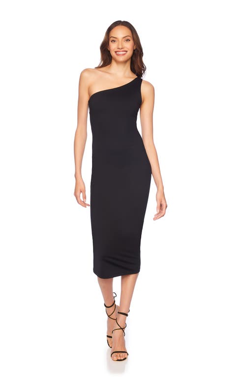 Susana Monaco One-shoulder Body-con Midi Dress In Black