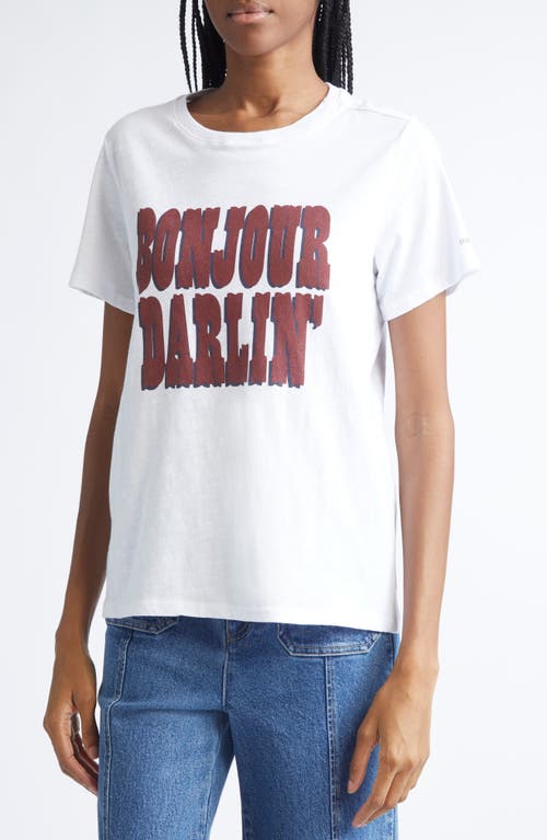 Cinq À Sept Bonjour Darlin Graphic T-shirt In White