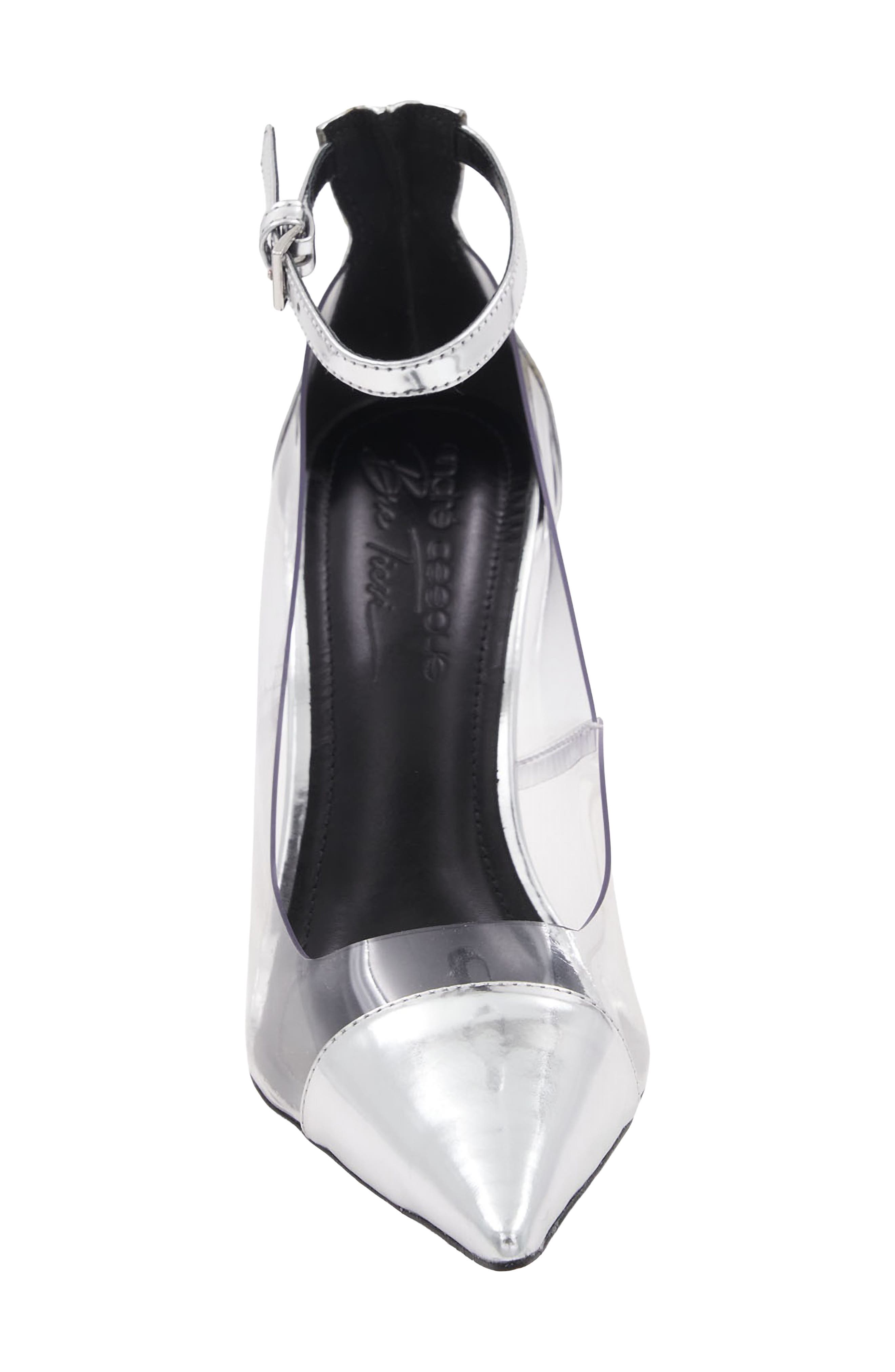 Isa Pointed Toe Pump, Alternate, color, CHROME VINYL