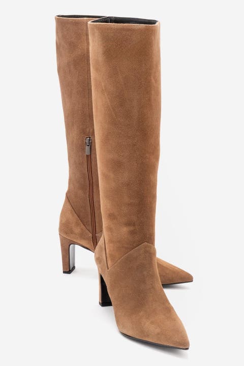 Merla Leather Block Heel Boot