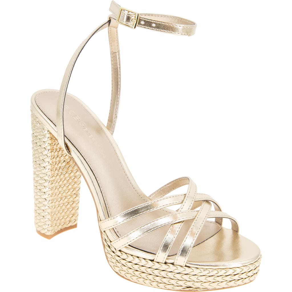 Bcbg Orisa Ankle Strap Platform Sandal In Platino