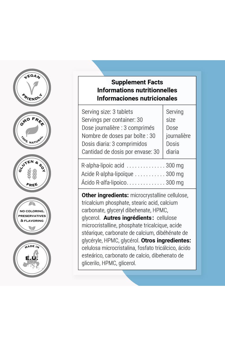 SuperSmart R-Lipoic Acid 300mg per Day, Alternate, color, NO COLOR