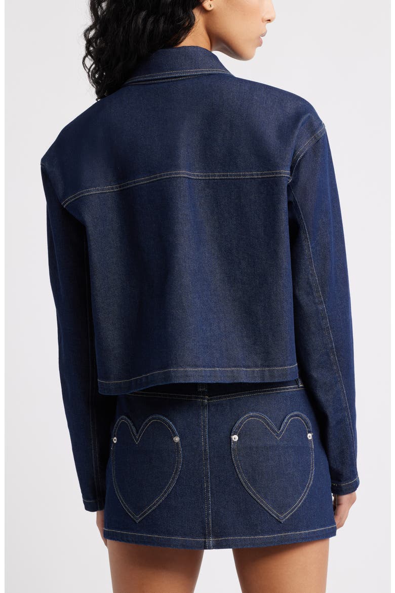 Heart Pocket Crop Denim Shacket, Alternate, color, RINSE WASH