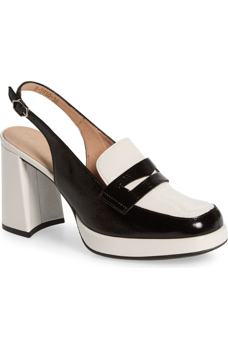 Wonders Amelia Block Heel Leather Pump, Main, color, Lack Black Off