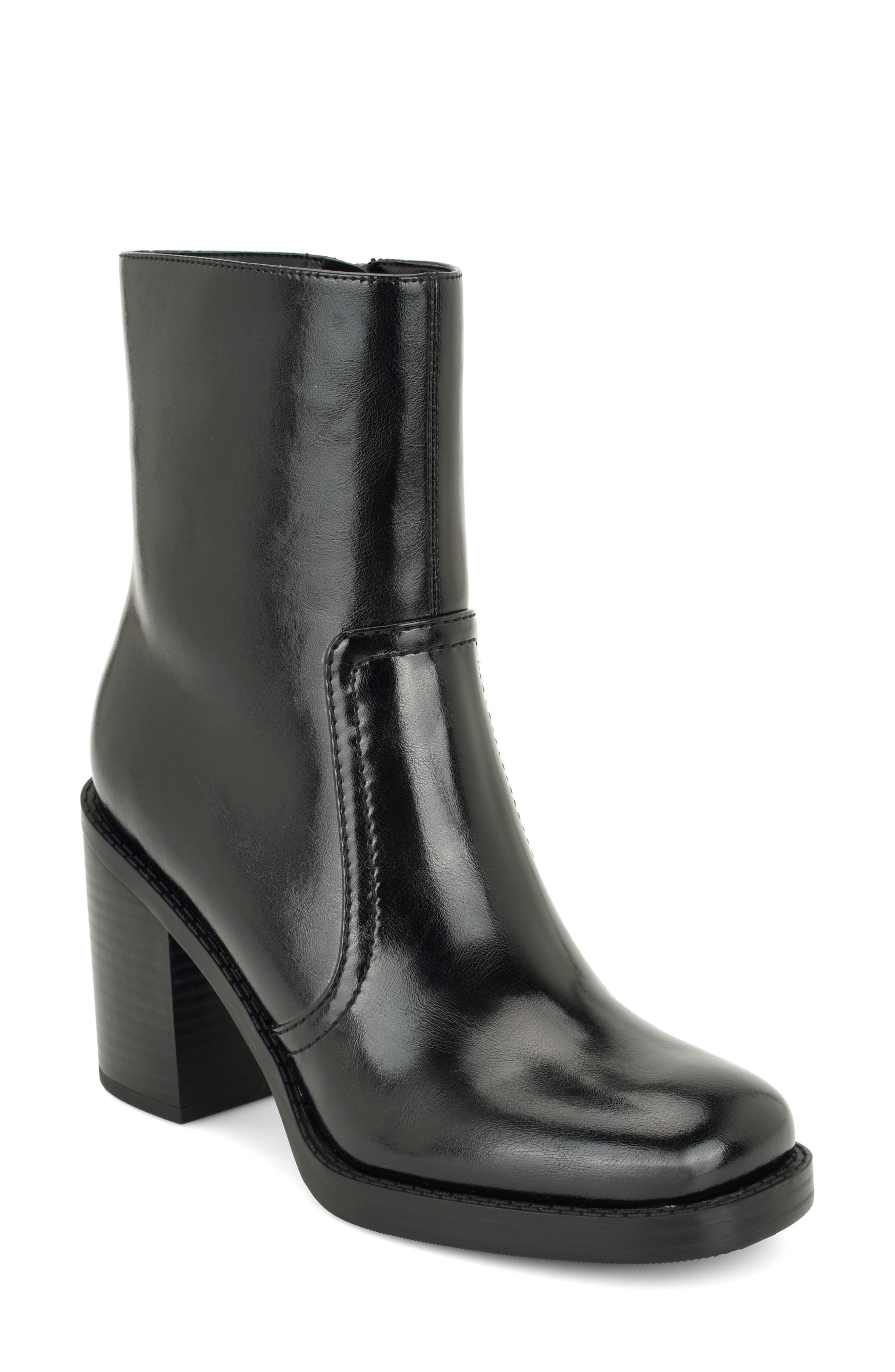 Boston Faux Leather Bootie, Main, color, BLK01