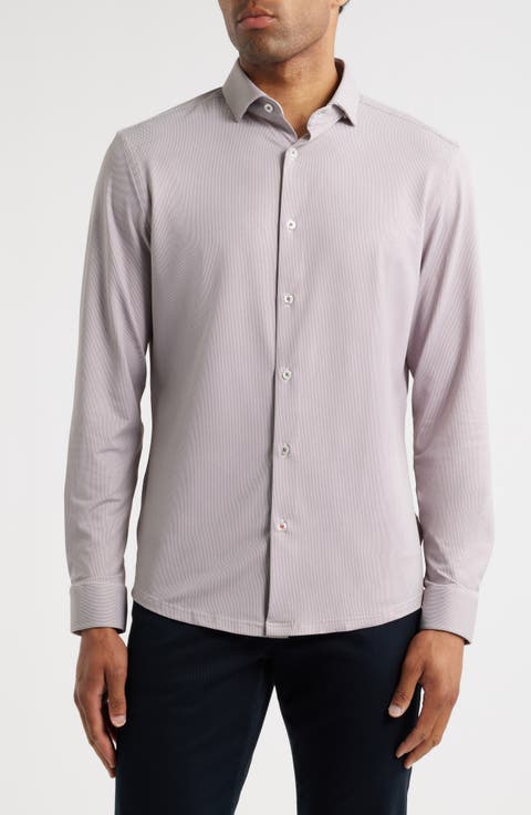 Techno Stretch Solid Performance Button-Up Shirt