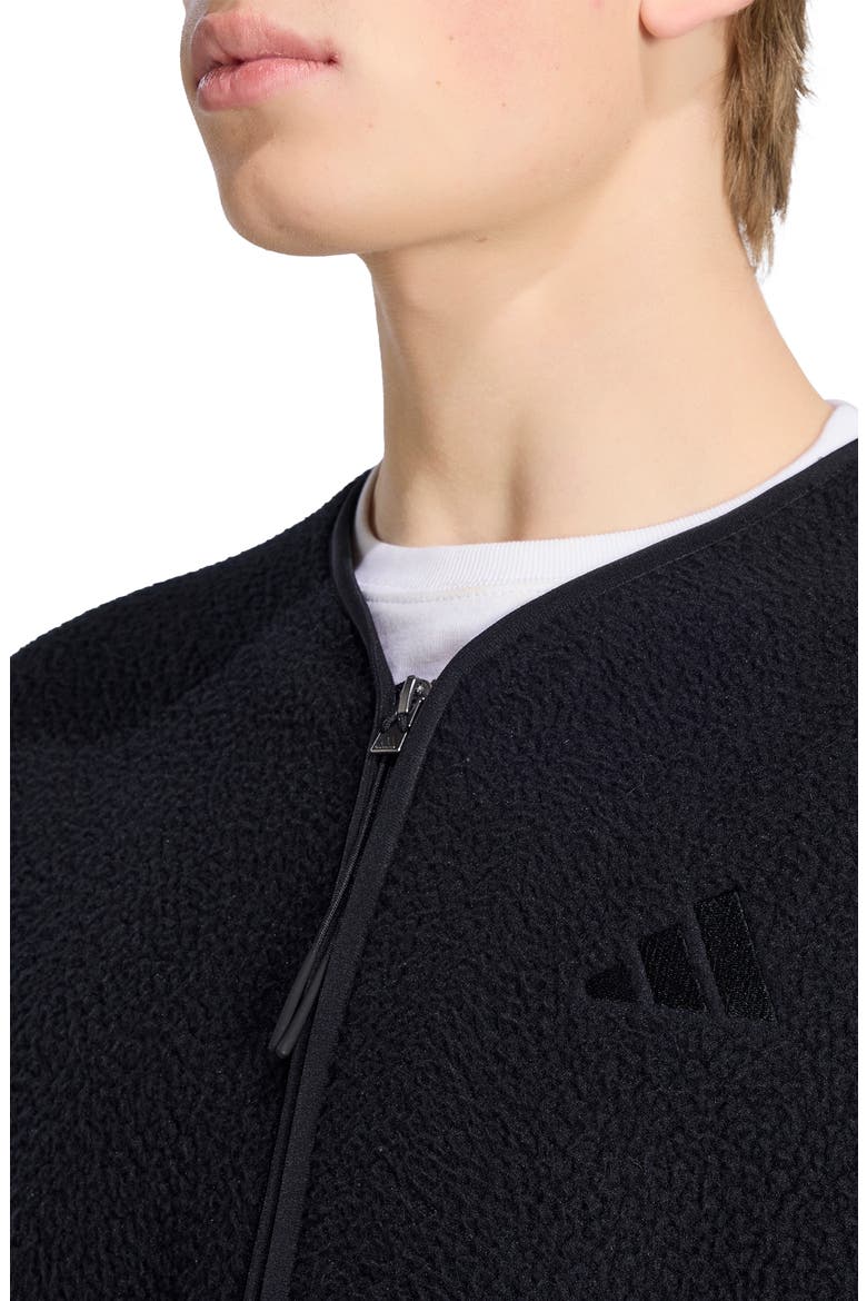 Warm High-Pile Fleece Vest, Alternate, color, BLACK