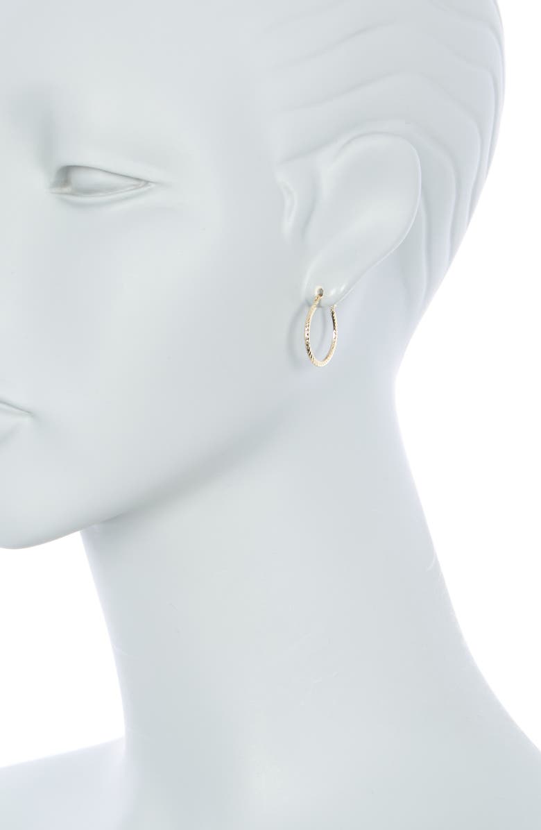 CANDELA JEWELRY 10K Yellow Gold Textured 20mm Hoop Earrings, Alternate, color, Gold