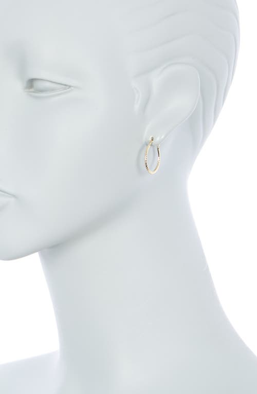 Candela Jewelry 10k Yellow Gold Textured 20mm Hoop Earrings In Brown
