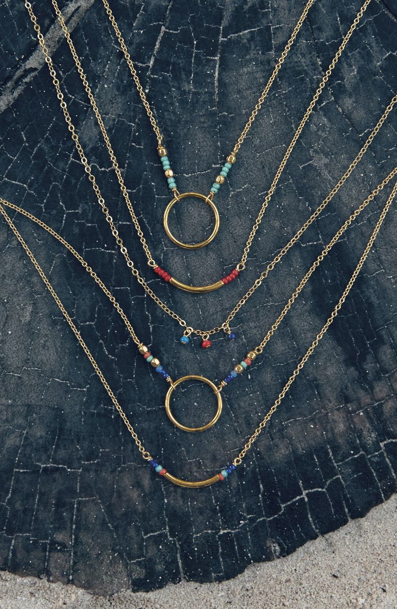 Dogeared 'Karma' Beaded Pendant Necklace, Alternate, color, 