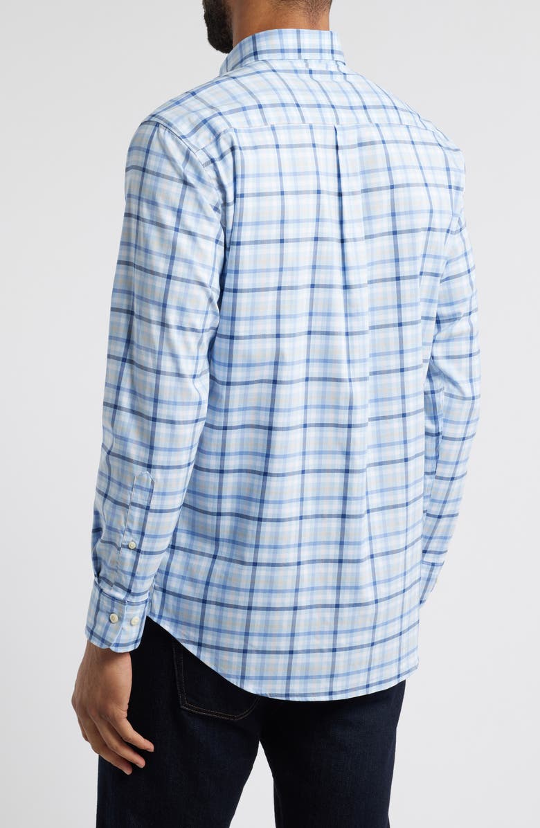 Peter Millar Chambly Crown Lite Check Performance Button-Down Shirt, Alternate, color, Morning Blue