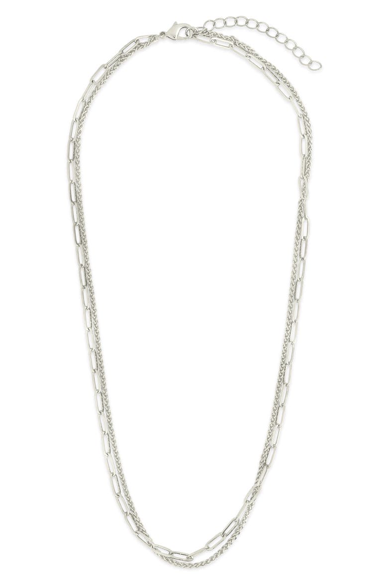 Emery Textured Chain Necklace, Main, color, SILVER