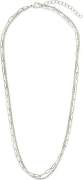 Sterling Forever Emery Textured Chain Necklace