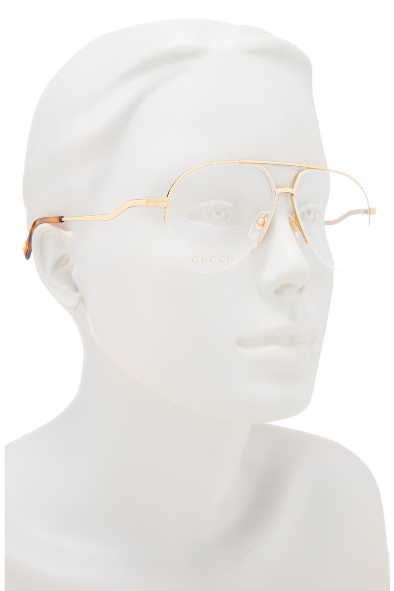55mm Aviator Optical Frames, Alternate, color, GOLD GOLD TRANSPARENT