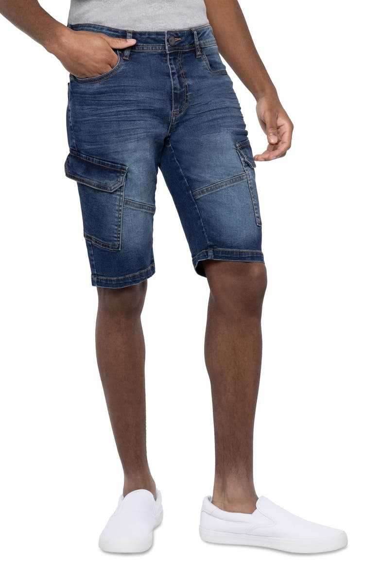 XRAY Denim Cargo Shorts, Alternate, color, Medium Blue