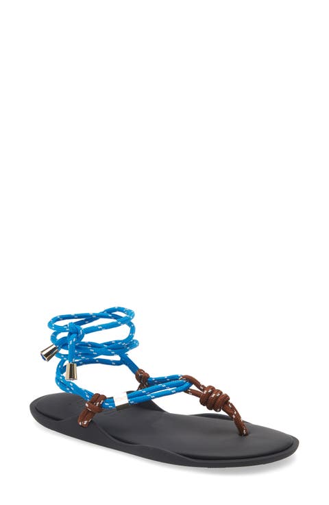 Lace-Up Ropes Water Repellent Thong Slide Sandal (Women)