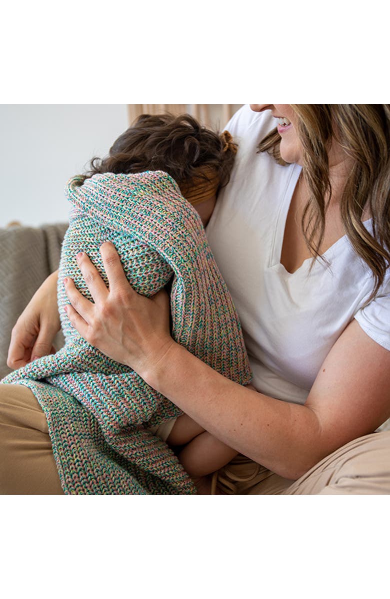 Pink Lemonade Unicorn baby blanket and bonnet set, Alternate, color, Multi