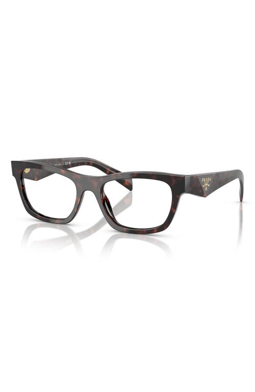 Prada 54mm Butterfly Optical Glasses In Brown Tortoise