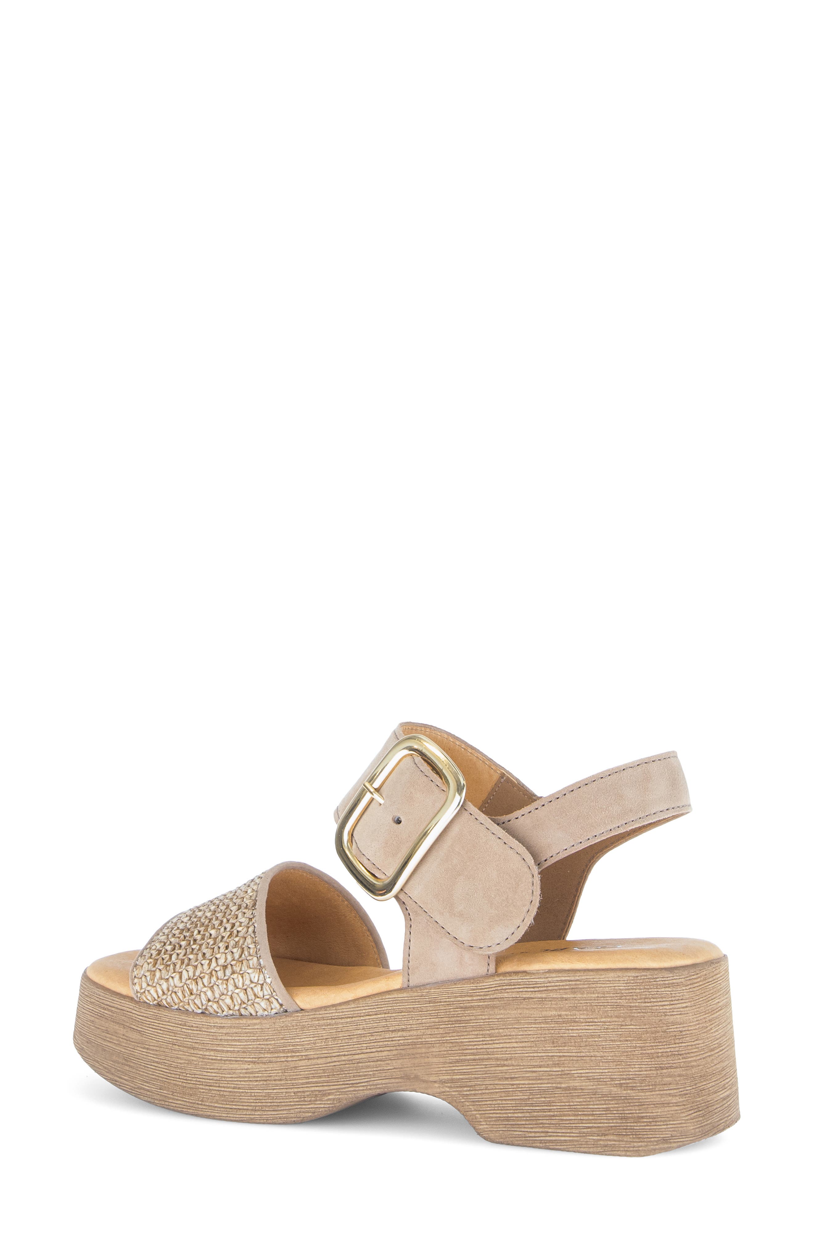 Gabor Ankle Strap Platform Sandal, Alternate, color, Sand