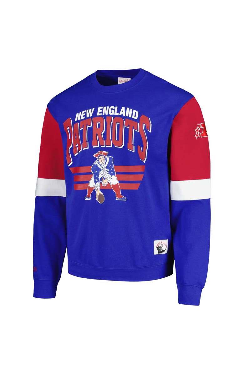 Mitchell & Ness Men's Mitchell & Ness Royal New England Patriots Big & Tall Fleece Pullover Sweatshirt, Alternate, color, Royal