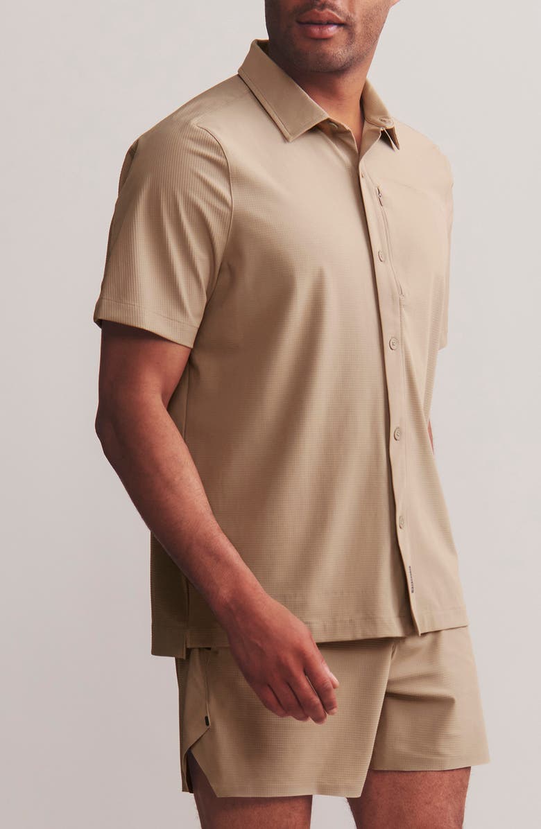 Rhone Invictus Ripstop Button-Up Shirt, Alternate, color, Taupe Brown