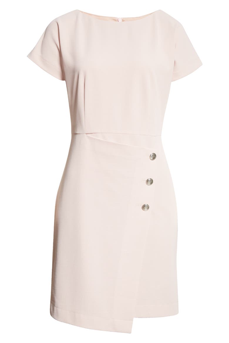 Datera Wrap Front Sheath Dress, Alternate, color, CRADLE PINK