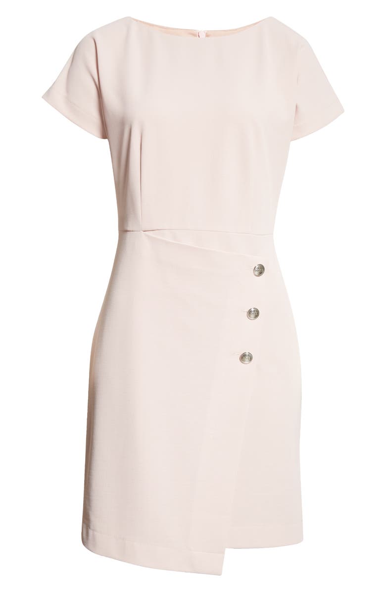 BOSS Datera Wrap Front Sheath Dress, Alternate, color,