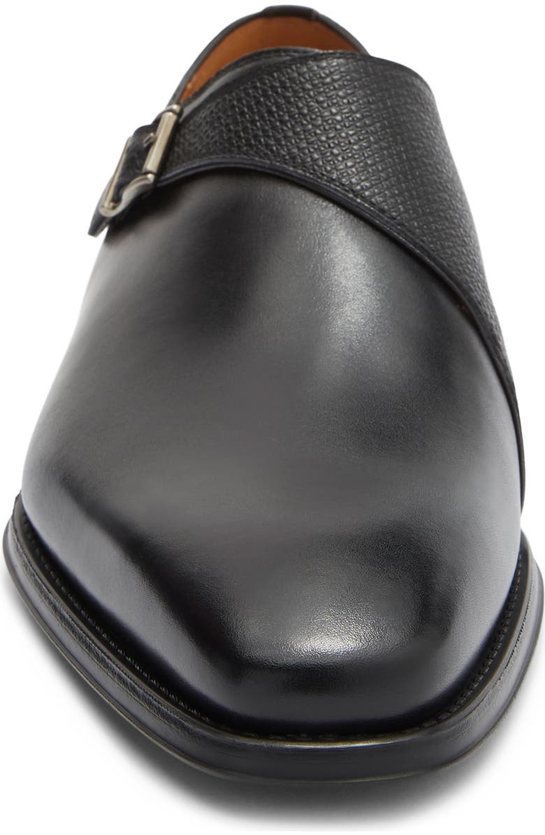 Magnanni Aneto II Monk Strap Shoe, Alternate, color, Black / Black