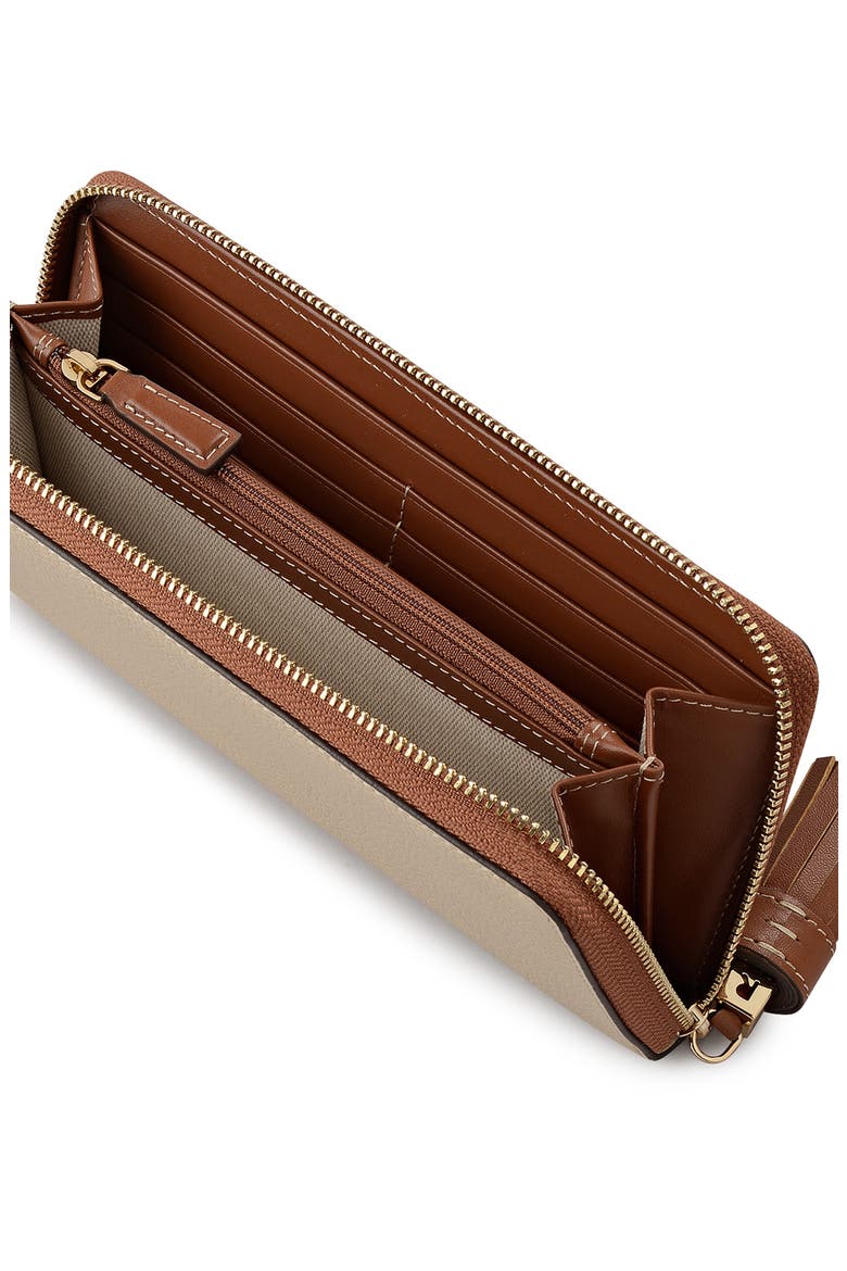 Large Noble Alley Leather Wallet, Alternate, color, PORCINI