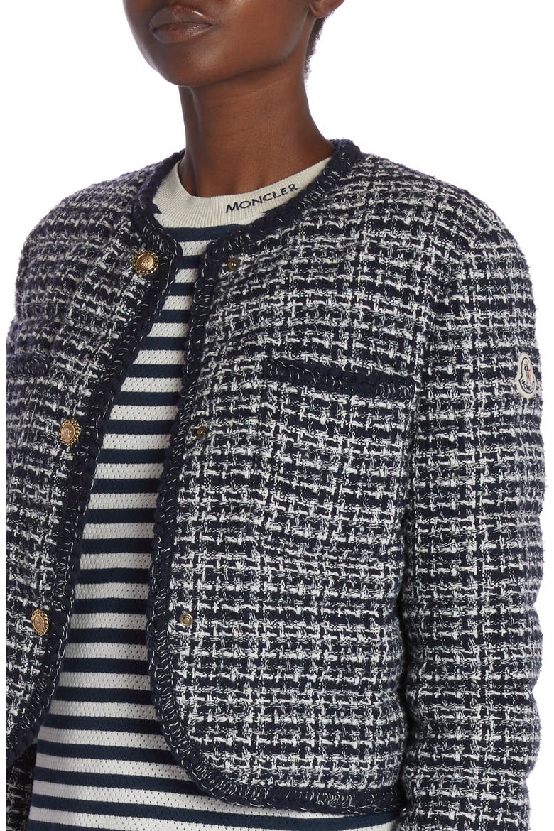 Eliadi Tweed Crop Jacket, Alternate, color, BLUE