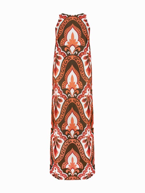 Ro&zo Sleeveless Mosaic Printed Midi Dress In Multi
