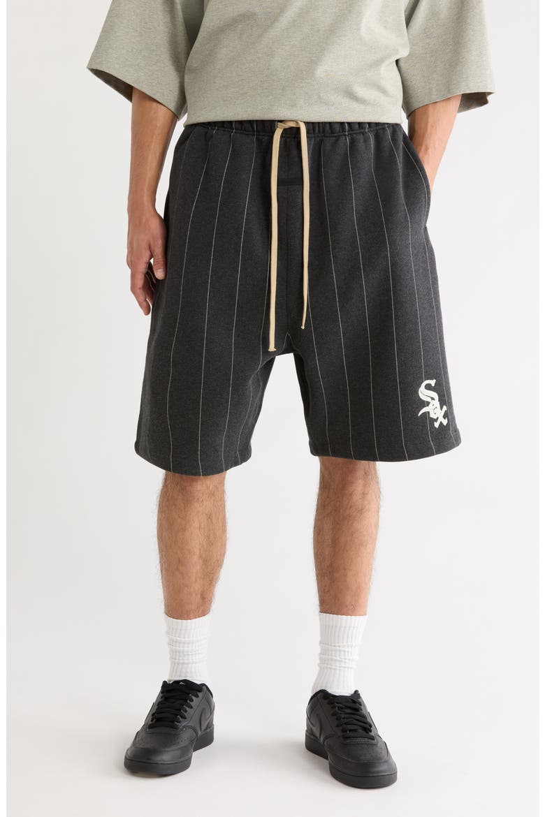 x MLB White Sox '90s Drawstring Cotton Blend Sweat Shorts, Main, color, IRON HEATHER/ WHITE PINSTRIPES
