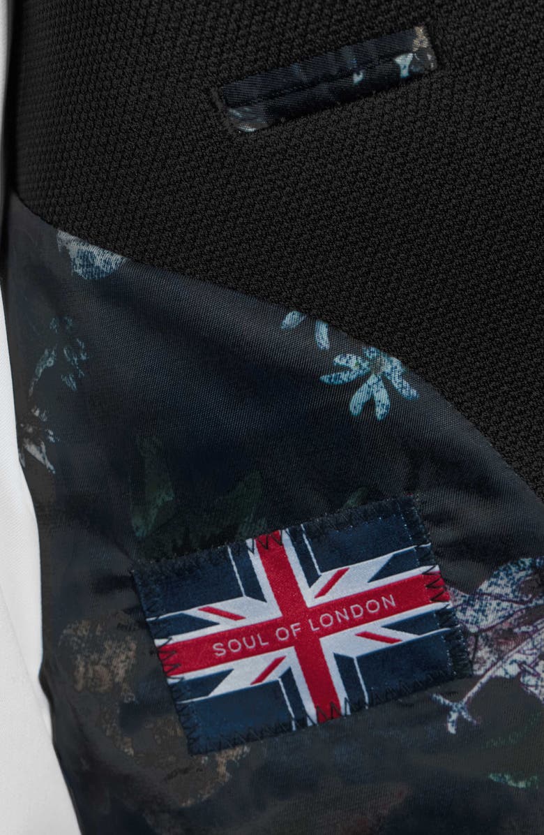 SOUL OF LONDON Textured Notch Lapel Double Button Blazer, Alternate, color, Black