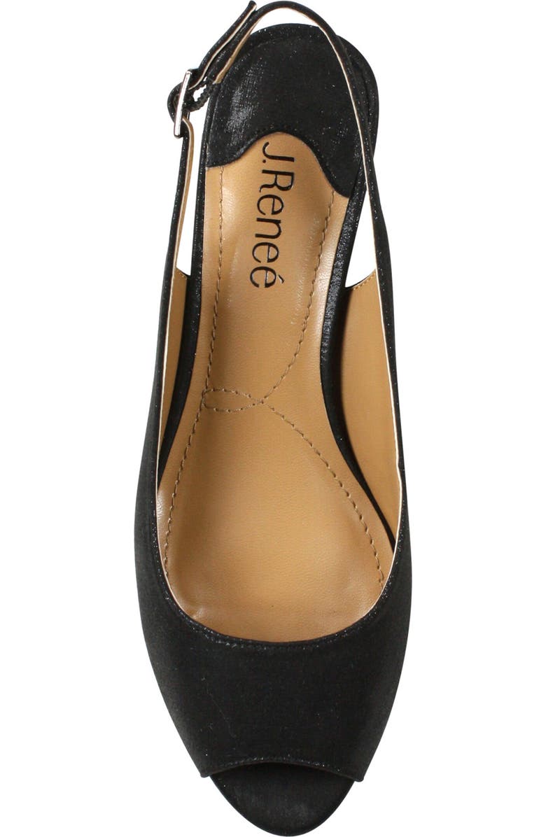 J. Reneé Jenvey Slingback Sandal, Alternate, color, Black Satin
