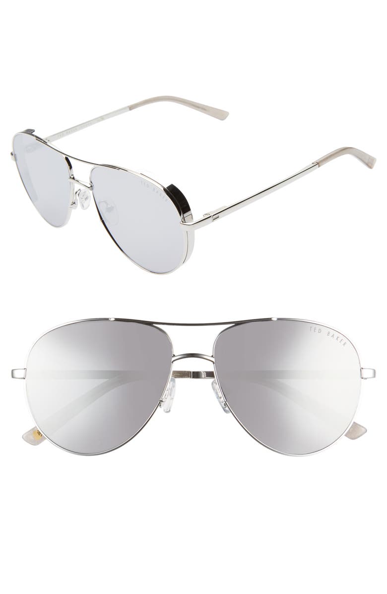 Ted Baker London 57mm Aviator Sunglasses, Main, color,