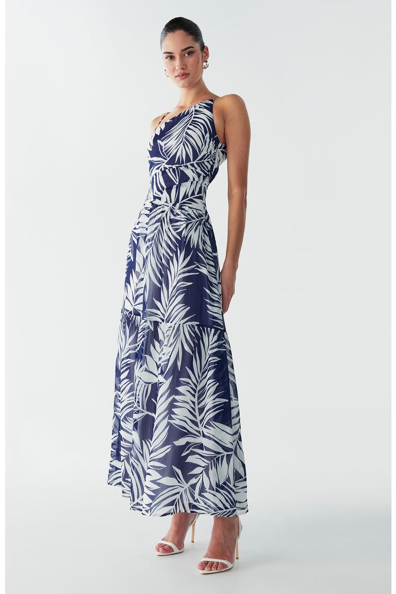 Vincent Maxi Dress, Alternate, color, Navy Palms