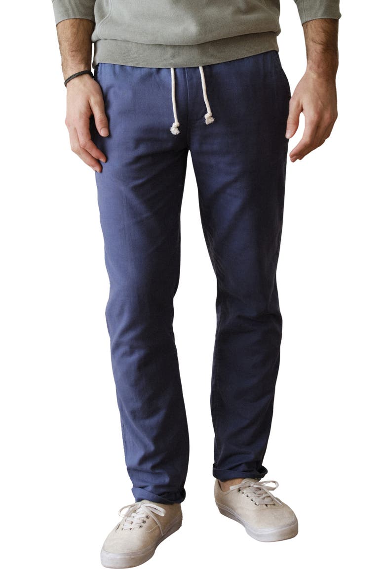 Saturday Slim Straight Leg Stretch Cotton Beach Pants, Main, color, FRENCH BLUE