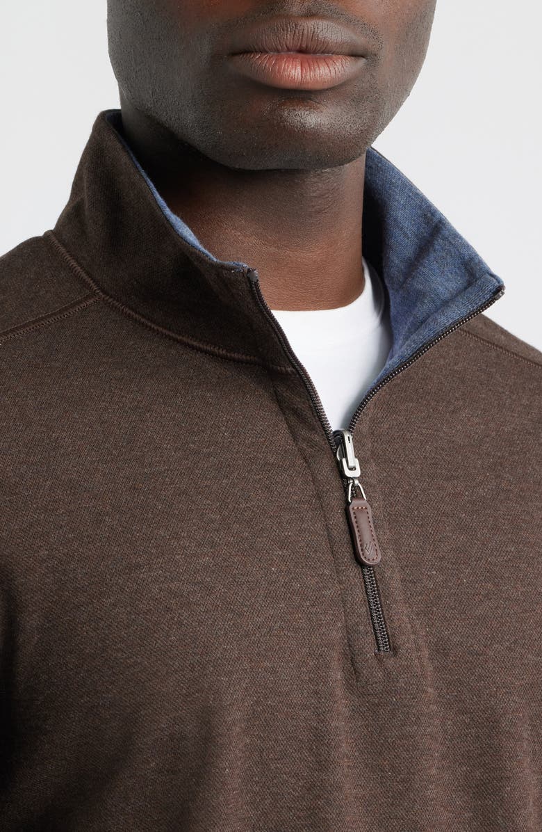 Johnston & Murphy Icon Reversible Quarter Zip, Alternate, color, Brown/ Blue