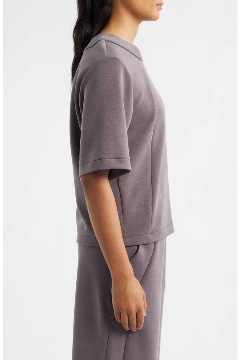 Elbow Sleeve Crewneck T-Shirt, Alternate, color, DARK GRAY