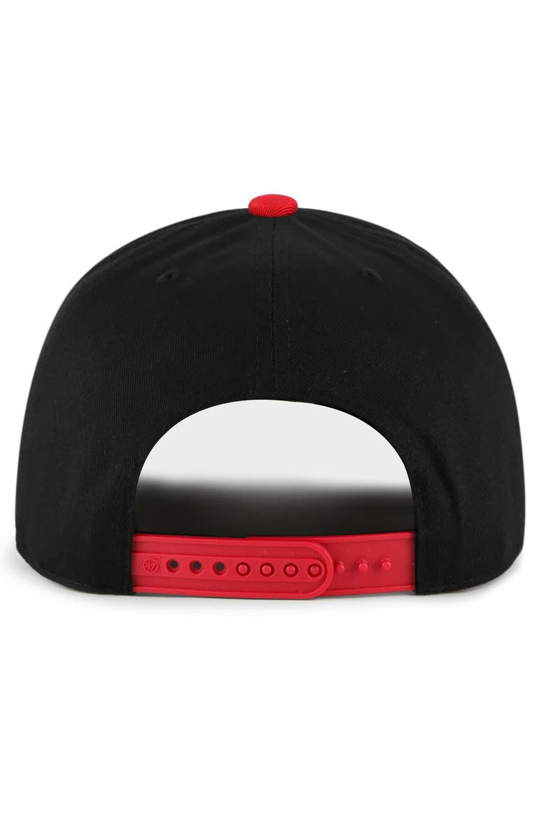 Men's '47 Black/Red Atlanta Falcons Sundays Sure Shot Hitch Two-Tone Adjustable Hat, Alternate, color, Black