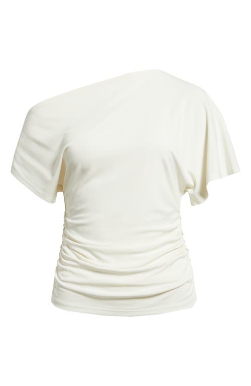 Nordstrom One Shoulder Drape Knit Top In White